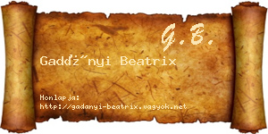 Gadányi Beatrix névjegykártya