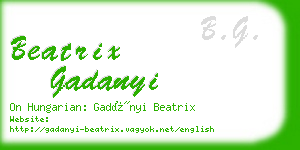 beatrix gadanyi business card